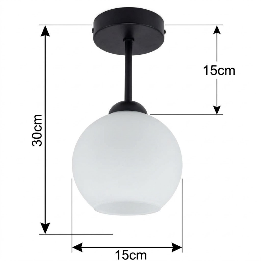 BRILAGI - LED Plafon natynkowy RETRO GLASS 1xE27/60W/230V śr. 15 cm czarny/biały