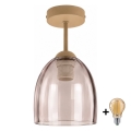 BRILAGI - LED Plafon natynkowy RETRO GLASS 1xE27/60W/230V śr. 17 cm beżowy/przydymiony beż