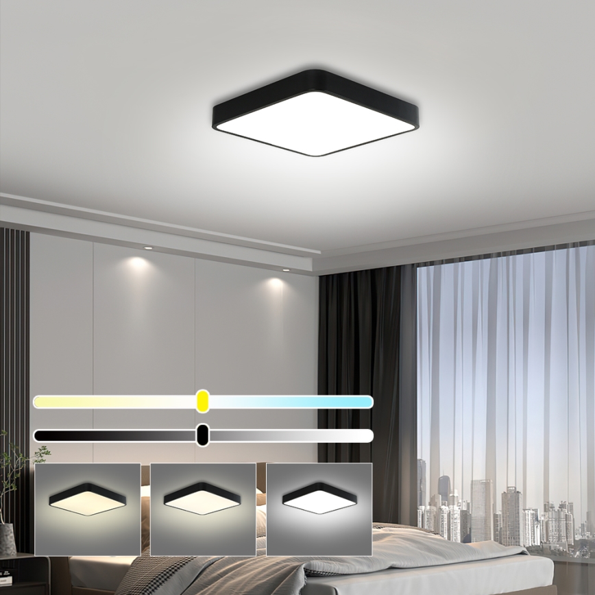 Brilagi - LED Plafon POOL LED/36W/230V 3000/4500/6000K 40x40 cm czarny
