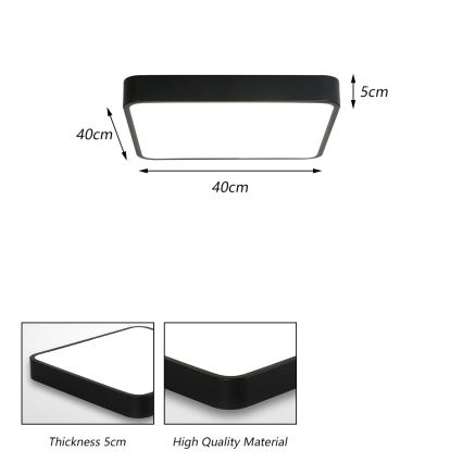 Brilagi - LED Plafon POOL LED/36W/230V 3000/4500/6000K 40x40 cm czarny