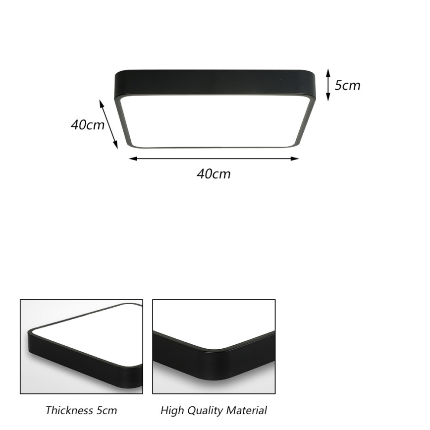 Brilagi - LED Plafon POOL LED/36W/230V 3000/4500/6000K 40x40 cm czarny