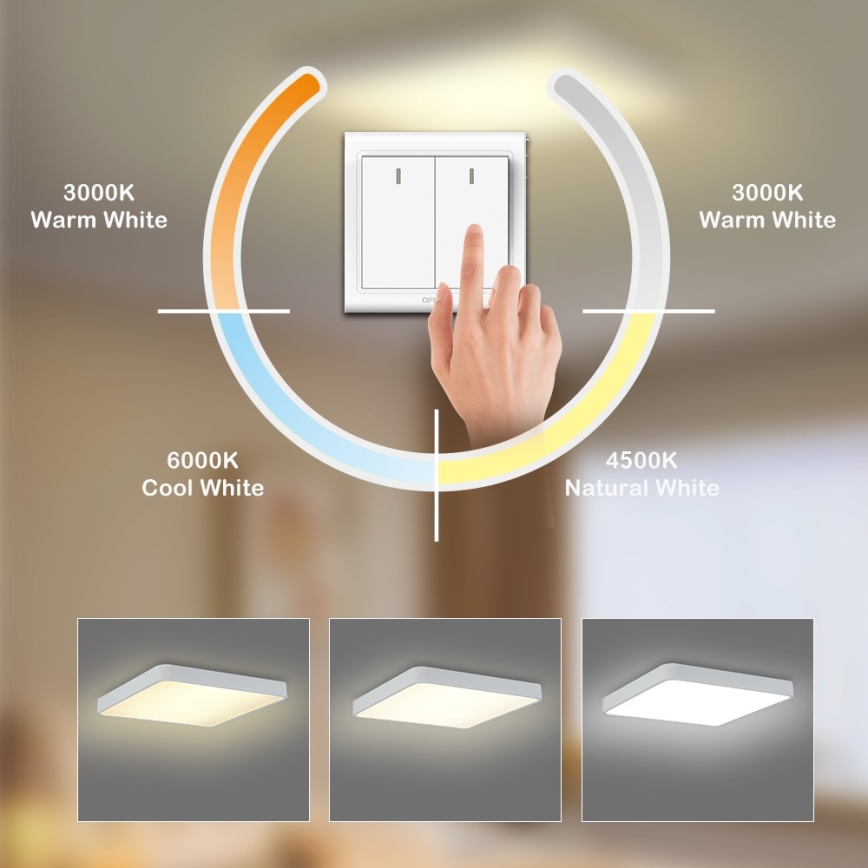 Brilagi - LED Plafon POOL LED/48W/230V 3000/4500/6000K 50x50 cm biały