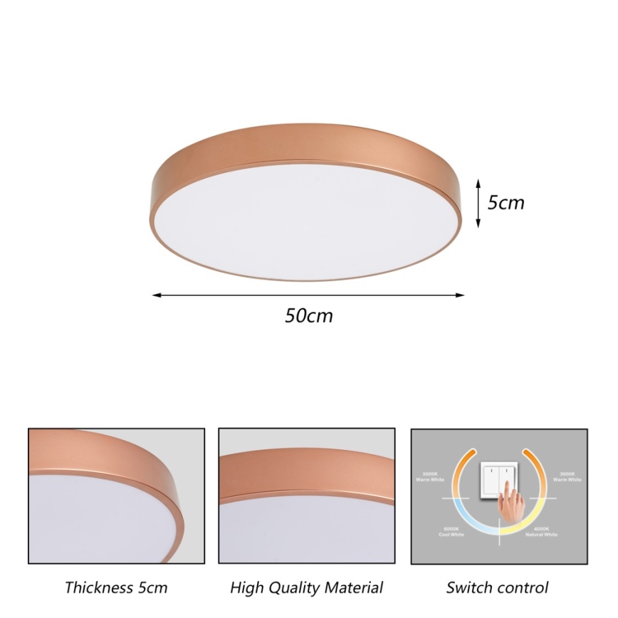 Brilagi - Plafon LED POOL LED/60W/230V 3000/4000/6000K śr. 50 cm brązowy