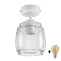 BRILAGI - LED plafon RETRO GLASS 1xE27/60W/230V śr. 26 cm biały/przydymiony szary