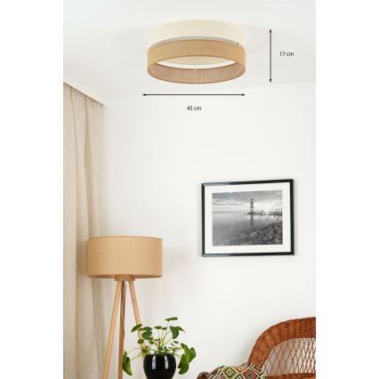 Brilagi - LED Plafon ROYAL YUTE LED/24W/230V śr. 45 cm beżowy/kremowy