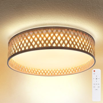 Brilagi - LED Plafon ściemnialny CAMILA LED/48W/230V 3000-6500K bambus śr. 40 cm + pilot zdalnego sterowania