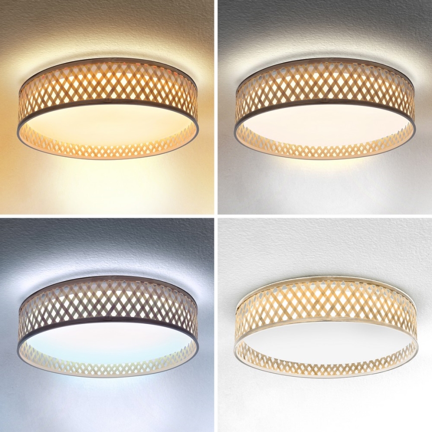 Brilagi - LED Plafon ściemnialny CAMILA LED/48W/230V 3000-6500K bambus śr. 40 cm + pilot zdalnego sterowania