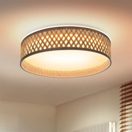 Brilagi - LED Plafon ściemnialny CAMILA LED/48W/230V 3000-6500K bambus śr. 40 cm + pilot zdalnego sterowania