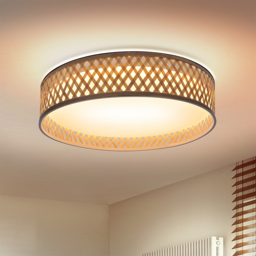 Brilagi - LED Plafon ściemnialny CAMILA LED/48W/230V 3000-6500K bambus śr. 40 cm + pilot zdalnego sterowania