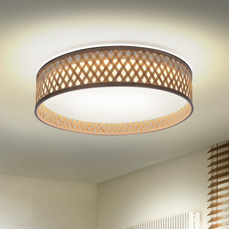Brilagi - LED Plafon ściemnialny CAMILA LED/48W/230V 3000-6500K bambus śr. 40 cm + pilot zdalnego sterowania