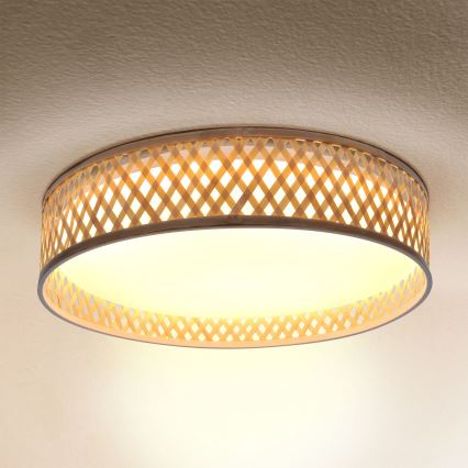 Brilagi - LED Plafon ściemnialny CAMILA LED/48W/230V 3000-6500K bambus śr. 40 cm + pilot zdalnego sterowania