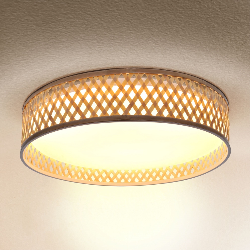 Brilagi - LED Plafon ściemnialny CAMILA LED/48W/230V 3000-6500K bambus śr. 40 cm + pilot zdalnego sterowania