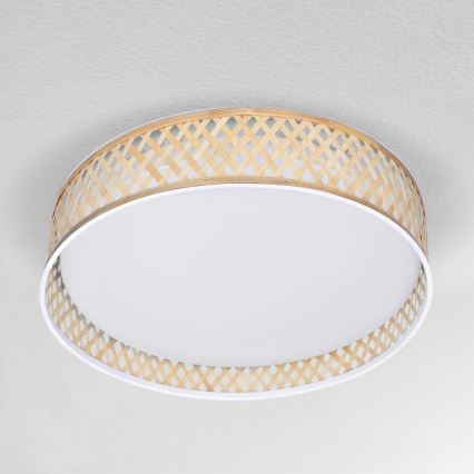 Brilagi - LED Plafon ściemnialny CAMILA LED/48W/230V 3000-6500K bambus śr. 40 cm + pilot zdalnego sterowania