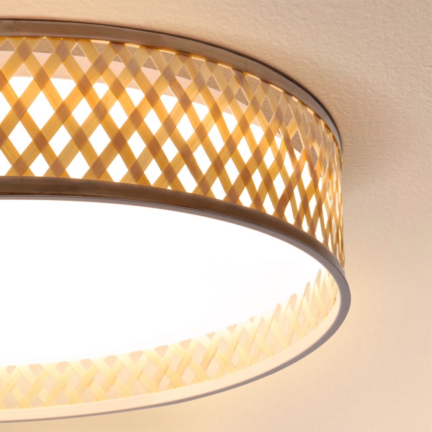 Brilagi - LED Plafon ściemnialny CAMILA LED/48W/230V 3000-6500K bambus śr. 40 cm + pilot zdalnego sterowania