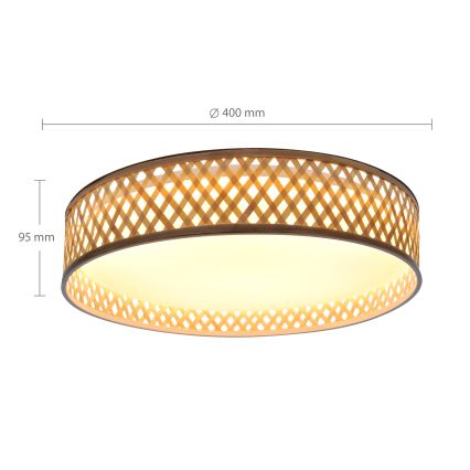 Brilagi - LED Plafon ściemnialny CAMILA LED/48W/230V 3000-6500K bambus śr. 40 cm + pilot zdalnego sterowania