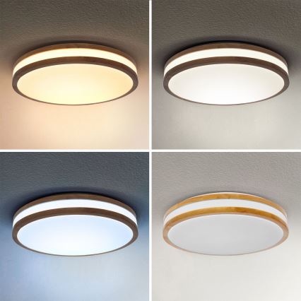 Brilagi - LED Plafon ściemnialny MOLINA LED/48W/230V 3000-6500K dąb śr. 38 cm + pilot zdalnego sterowania