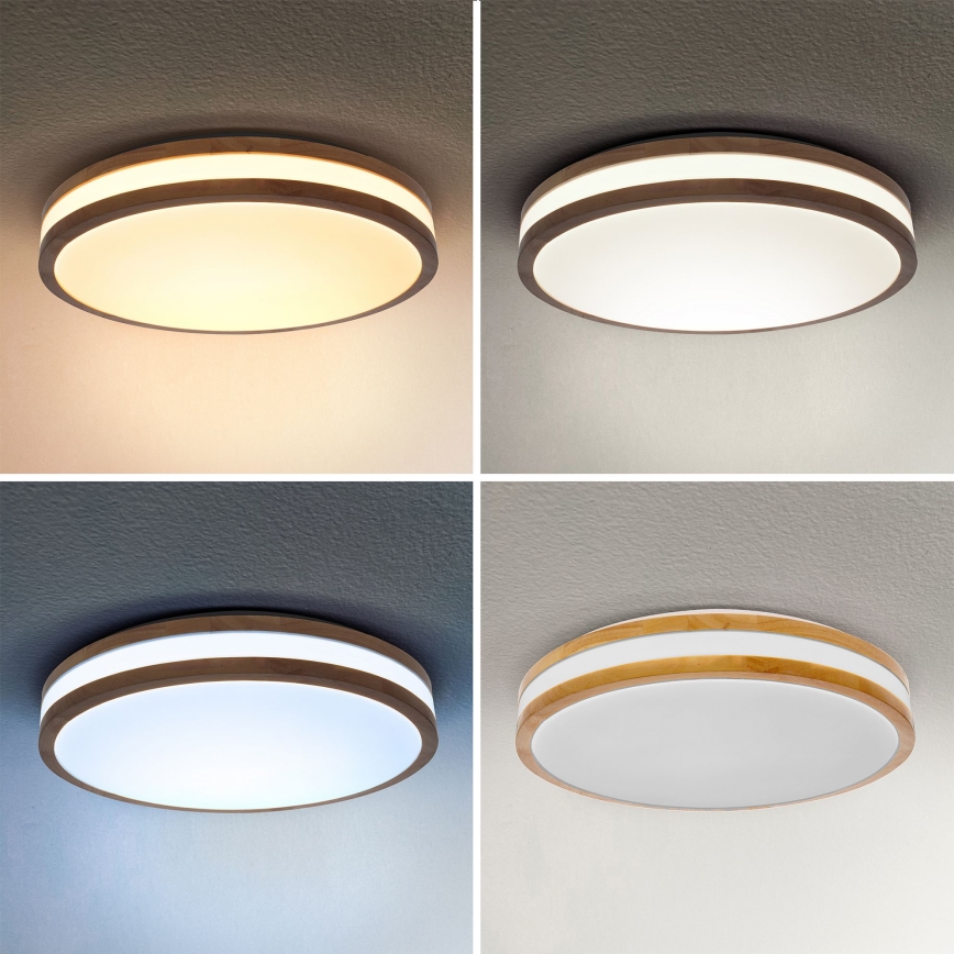 Brilagi - LED Plafon ściemnialny MOLINA LED/48W/230V 3000-6500K dąb śr. 38 cm + pilot zdalnego sterowania