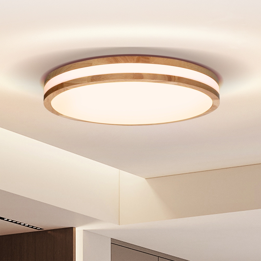 Brilagi - LED Plafon ściemnialny MOLINA LED/48W/230V 3000-6500K dąb śr. 38 cm + pilot zdalnego sterowania
