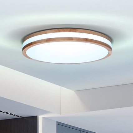Brilagi - LED Plafon ściemnialny MOLINA LED/48W/230V 3000-6500K dąb śr. 38 cm + pilot zdalnego sterowania