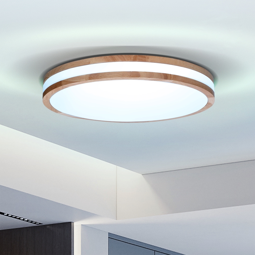 Brilagi - LED Plafon ściemnialny MOLINA LED/48W/230V 3000-6500K dąb śr. 38 cm + pilot zdalnego sterowania