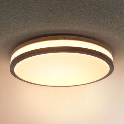 Brilagi - LED Plafon ściemnialny MOLINA LED/48W/230V 3000-6500K dąb śr. 38 cm + pilot zdalnego sterowania