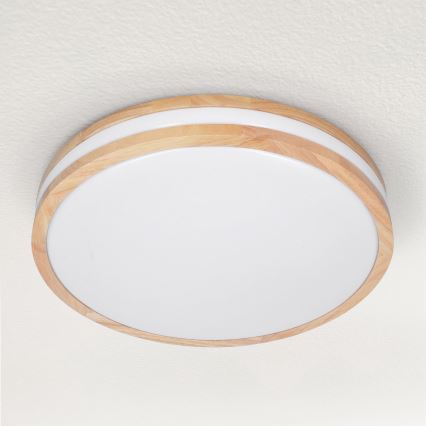 Brilagi - LED Plafon ściemnialny MOLINA LED/48W/230V 3000-6500K dąb śr. 38 cm + pilot zdalnego sterowania