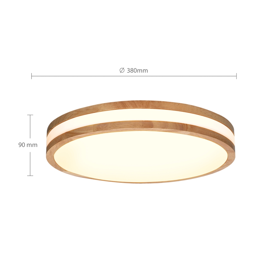 Brilagi - LED Plafon ściemnialny MOLINA LED/48W/230V 3000-6500K dąb śr. 38 cm + pilot zdalnego sterowania