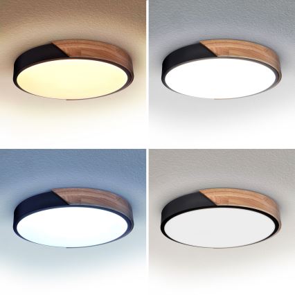 Brilagi - LED Plafon ściemnialny PILANA LED/48W/230V 3000-6500K dąb śr. 40 cm + pilot zdalnego sterowania