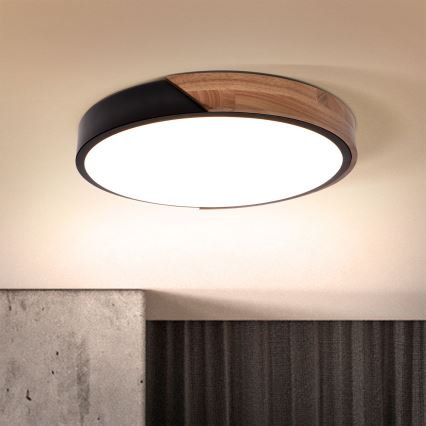 Brilagi - LED Plafon ściemnialny PILANA LED/48W/230V 3000-6500K dąb śr. 40 cm + pilot zdalnego sterowania