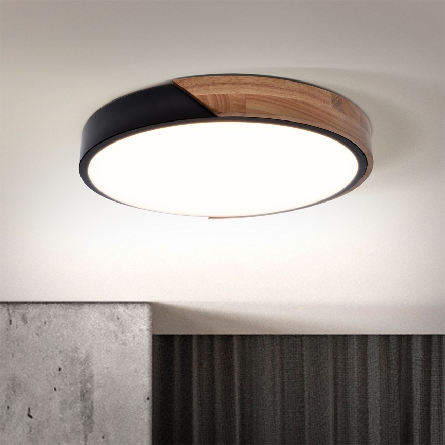 Brilagi - LED Plafon ściemnialny PILANA LED/48W/230V 3000-6500K dąb śr. 40 cm + pilot zdalnego sterowania