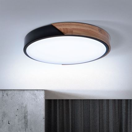 Brilagi - LED Plafon ściemnialny PILANA LED/48W/230V 3000-6500K dąb śr. 40 cm + pilot zdalnego sterowania