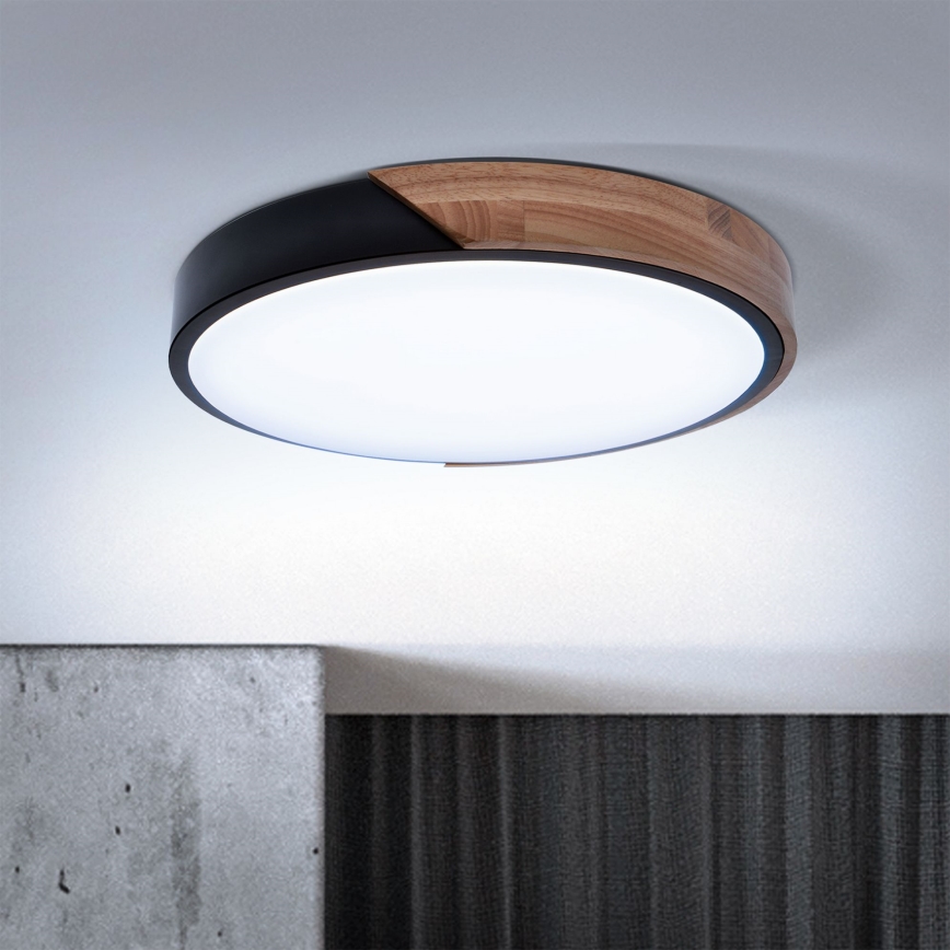 Brilagi - LED Plafon ściemnialny PILANA LED/48W/230V 3000-6500K dąb śr. 40 cm + pilot zdalnego sterowania