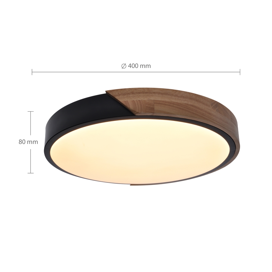 Brilagi - LED Plafon ściemnialny PILANA LED/48W/230V 3000-6500K dąb śr. 40 cm + pilot zdalnego sterowania