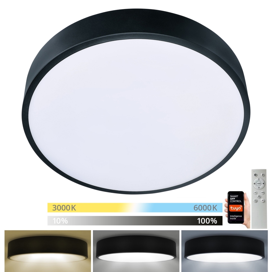 Brilagi - LED Plafon ściemnialny POOL SMART LED/48W/230V 40 cm 3000-6000K Wi-Fi Tuya + pilot zdalnego sterowania czarny