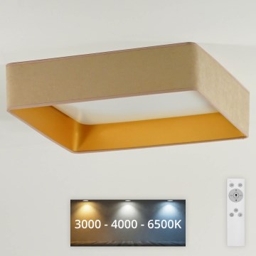 Brilagi - LED Plafon ściemnialny VELVET SQUARE LED/24W/230V 3000/4000/6500K + Pilot zdalnego sterowania beżowe