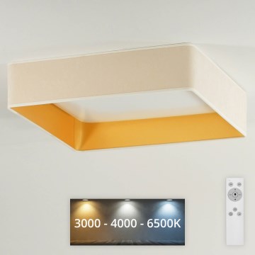 Brilagi - LED Plafon ściemnialny VELVET SQUARE LED/24W/230V 3000/4000/6500K + pilot zdalnego sterowania kremowy