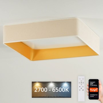 Brilagi - LED Plafon ściemnialny VELVET SQUARE SMART LED/36W/230V 2700-6500K Wi-Fi Tuya + pilot zdalnego sterowania kremowy