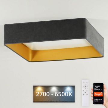 Brilagi - LED Plafon ściemnialny VELVET SQUARE SMART LED/36W/230V 2700-6500K Wi-Fi Tuya + Pilot zdalnego sterowania szare