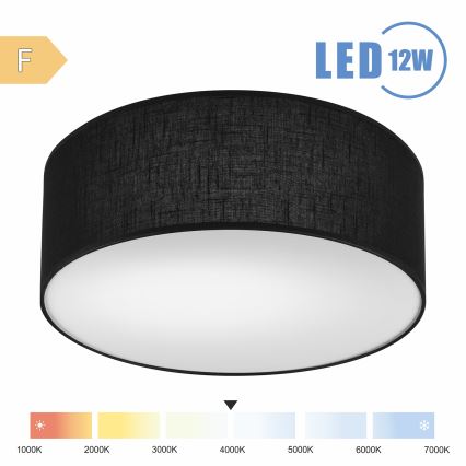 Brilagi - LED Plafon SIRIJA LED/12W/230V śr. 35 cm czarny