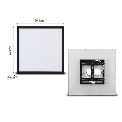 Brilagi - LED Plafon SLIMFRAME LED/25W/230V 30x30 cm czarny