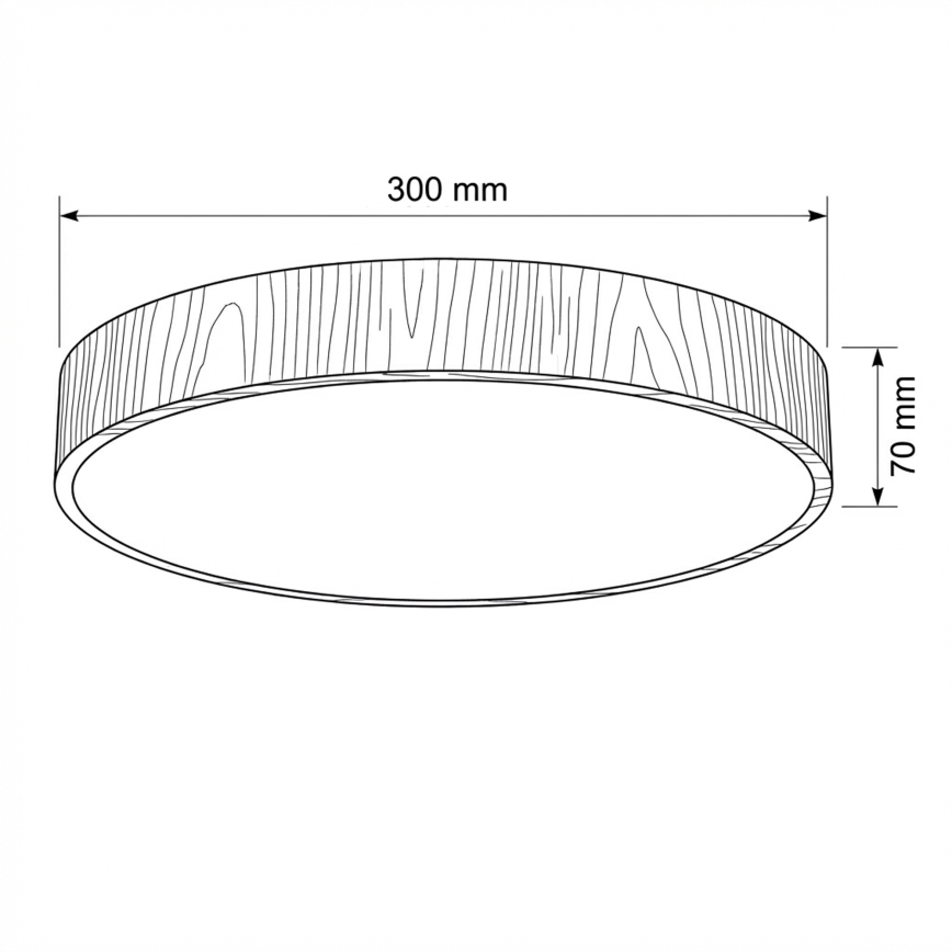 Brilagi - Oprawa sufitowa LED POOL 36W/230V, 3000/4000/6000K, średnica 30 cm, dekor drewna