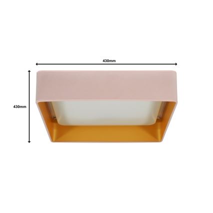 Brilagi - LED Plafon VELVET SQUARE LED/24W/230V różowe