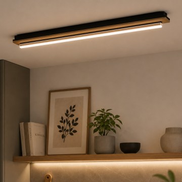 Brilagi - LED plafon WOODY FLAT LED/25W/230V 118 cm dąb/czarny