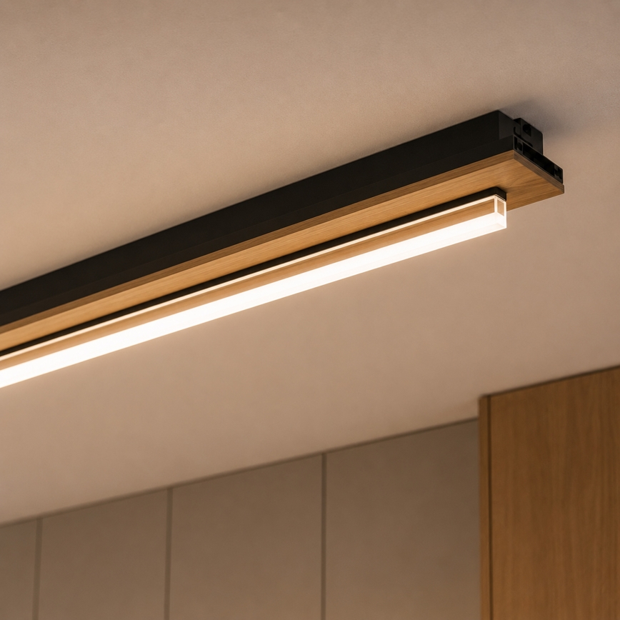 Brilagi - LED plafon WOODY FLAT LED/25W/230V 118 cm dąb/czarny