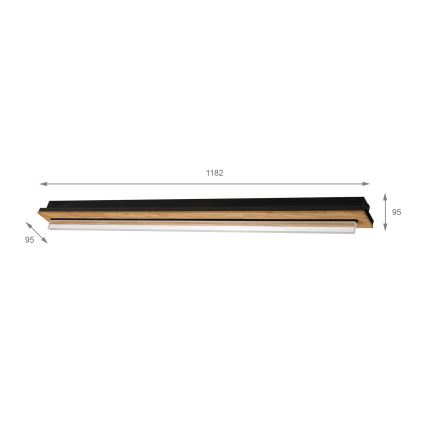 Brilagi - LED plafon WOODY FLAT LED/25W/230V 118 cm dąb/czarny