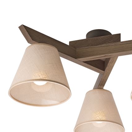 Brilagi - LED Przysufitowy żyrandol ANTHONY 3xE14/40W/230V dąb orzechowy/beżowy