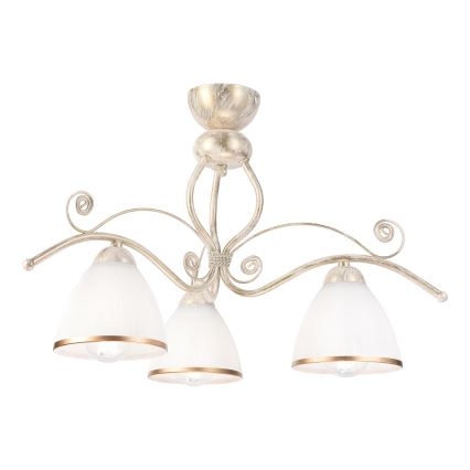 Brilagi - LED Przysufitowy żyrandol ANTICO 3xE27/60W/230V 3000K biała patyna