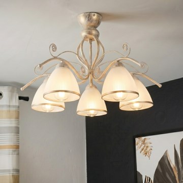 Brilagi - LED Przysufitowy żyrandol ANTICO 5xE27/60W/230V 3000K biała patyna