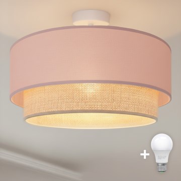 Brilagi - LED Przysufitowy żyrandol BOHO BOBO 1xE27/10W/230V śr. 40 cm różowy/kremowy