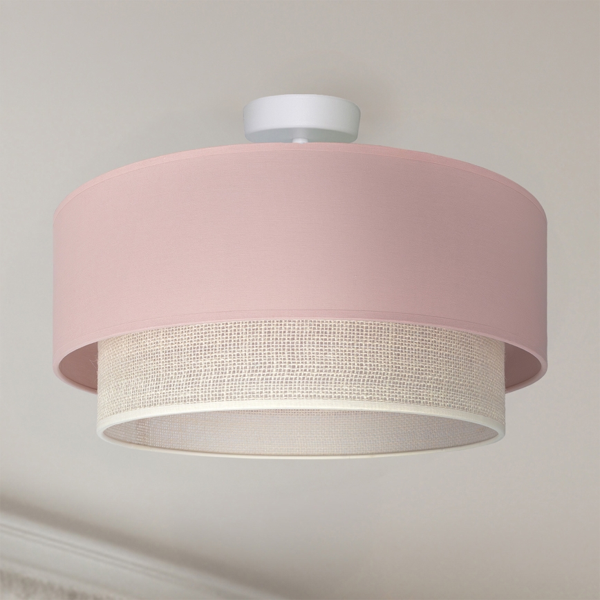 Brilagi - LED Przysufitowy żyrandol BOHO BOBO 1xE27/60W/230V śr. 40 cm różowy/kremowy